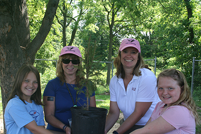 Ellen Rossi, pictured here with friends from the Waynesburg Central Elementary School in Greene County, and Manager of the EQT Foundation